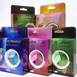 Fabriek Groothandel 12 Kleuren Optioneel Multi Manicure Spiegel Glitter Poeder Private Label 3 Kleur Shifting Pigment Poeder Voor Nai