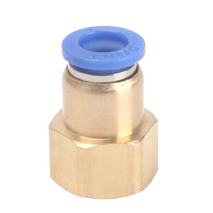 Pneumatic <b>Quick</b> <b>Connector</b> Brass Blue 4-01 6-01 8-01 10-01 12-01 Straight Through For Air Hoses - Product Image 1