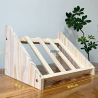 Support de Rangement Moderne en Bois Massif Écologique pour Aliments pour Animaux de Compagnie, Organisateur Multi-Spécifiques pour Boîtes de Nourriture pour Chats et Chiens, Table à Manger Personnalisable