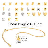 Personalizado alfabeto letras iniciales nombre 316 Acero inoxidable Pvd joyería de moda collar no deslustre clavícula cadena collar mujeres