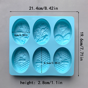 Moule à savon en silicone réutilisable sans BPA, facile à nettoyer, multi-cavités, 6 trous, en forme de nid d'abeille, qualité alimentaire, pour gâteaux et chocolats - Product Image 2