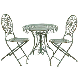 Set di <span class=keywords><strong>Tavolo</strong></span> <span class=keywords><strong>e</strong></span> <span class=keywords><strong>Sedie</strong></span> Pieghevoli <span class=keywords><strong>in</strong></span> <span class=keywords><strong>Ferro</strong></span> con Schienale <span class=keywords><strong>da</strong></span> Fabbrica Stile Francese Rustico Rétro per Esterni Balcone <span class=keywords><strong>Giardino</strong></span> Café Matrimoni <span class=keywords><strong>e</strong></span> Banchetti - Product Image 3