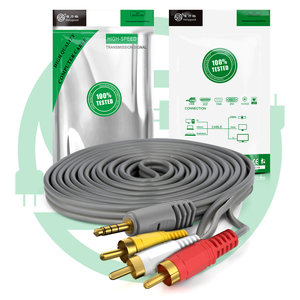 Cable de 3,5mm <span class=keywords><strong>a</strong></span> <span class=keywords><strong>rca</strong></span> av para videocámara, Conector de Audio y vídeo estéreo de 3,5mm macho <span class=keywords><strong>a</strong></span> 3RCA macho, buen precio - Product Image 5