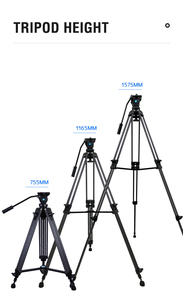 حامل ثلاثي القوائم للكاميرا شديد التحمل مع رأس سائل من الألومنيوم للكاميرا لكاميرا كاميرا DSLR - Product Image 5