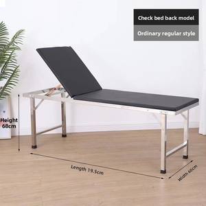 Hospital de clínica de acero inoxidable plegable paciente mesa de <span class=keywords><strong>examen</strong></span> médico respaldo ajustable elevación cama de <span class=keywords><strong>examen</strong></span> <span class=keywords><strong>precio</strong></span> barato de fábrica - Product Image 4