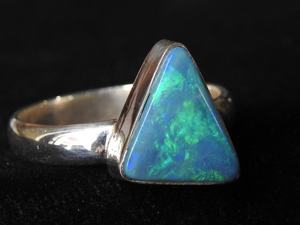 Australian Multi Fire <b>Opal</b> Bezel Setting Gemstone <b>Rings</b> 925 Sterling <b>Silver</b> Men's <b>Opal</b> Doublets 9.5US Size Handmade Classic - Product Image 5