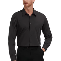 Kemeja Pria Lengan Panjang Warna Solid Formal Bisnis Kantor Anti Kusut Kerah Kancing Baju Kerja