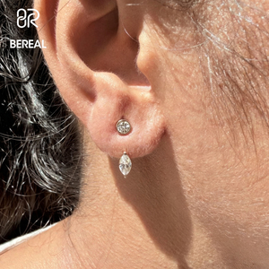 IGI Certified Vvs Lab Grown Diamond Removable Ear <b>Back</b> Jacket Women Custom 18K Gold CVD Lab Made Created Diamond <b>Drop</b> Earring - Product Image 3
