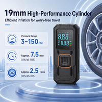 Portable Wireless Electric Car Air Pump Rechargeable 4500mAh ABS Digital Tire Inflator Pressure Monitor 150PSI Emergency Light