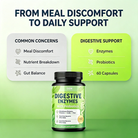 Enzimas Digestivas con Probióticos, Proteínas, Carbohidratos y Grasas, Una Vez al Día, 60 Cápsulas