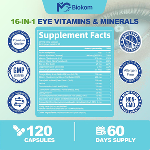 Integratori multivitaminici e minerali Omega-3 Licopene Luteina Zeaxantina in <span class=keywords><strong>capsule</strong></span> con Zinco, Mirtillo rosso, Semi d'uva e Astaxantina - Product Image 3