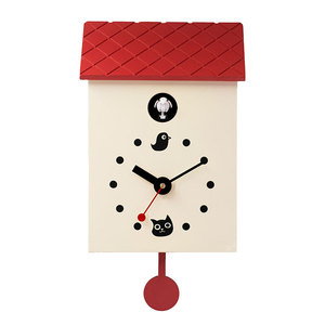 Vô cùng thời gian tùy chỉnh hiện đại cúc cu Đồng hồ treo tường thiết kế hiện đại màu Đỏ cúc cu đồng hồ với con lắc đồng hồ treo tường - Product Image 1