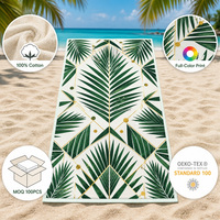100% Cotton Beach Towel Custom Printed Logo Quick Dry Soft Absorbent Large Size for Summer Beach Party Towel