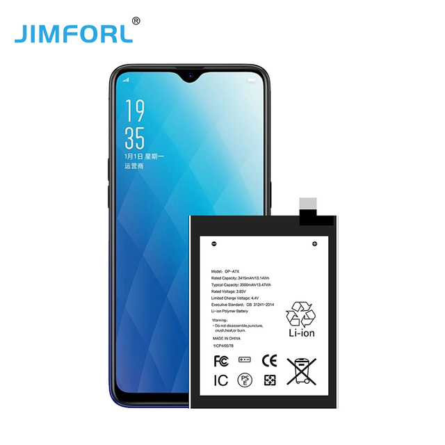 High Quality Oppo A7X 3415mAh 3.85V Lithium-ion Polymer Rechargeable Mobile Phone Replacement Battery Long-Lasting Power