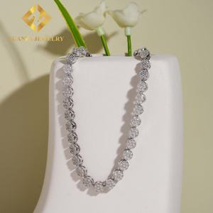 <b>Men</b> Women 925 Sterling <b>Silver</b> <b>Necklace</b> Iced Out 4.4MM Width Pass Diamond Tester Moissanite Diamond <b>Necklace</b> - Product Image 2