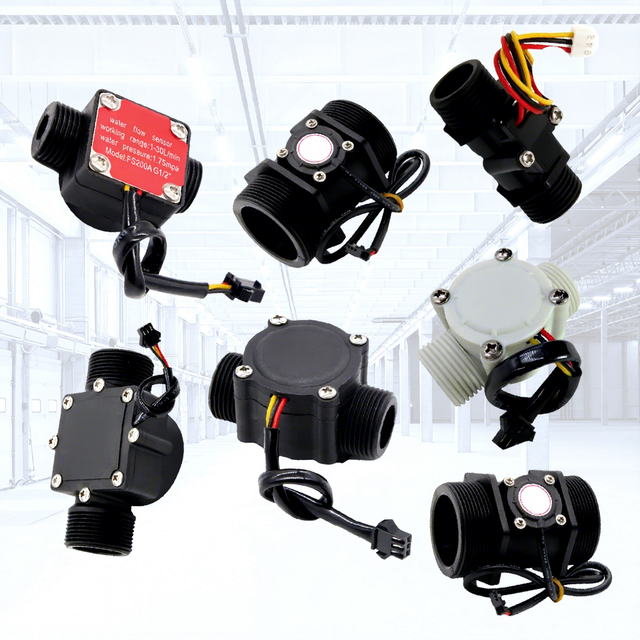 Household Water Heater Small Digital G3/4 G1/2 Threaded Pulse Output Hall Effect Plastic Turbine Irrigation Water Flow Sensor