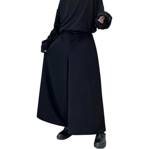 Pantalones góticos holgados Retro para hombre, pantalones de pierna ancha estilo Kendo Hakama japonés de cintura alta, diseño de bolsillo único Vintage Street - Product Image 1
