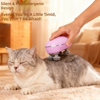 Masseur électrique pour animaux de compagnie, masseur rechargeable pour chats avec 4 têtes de massage en silicone, outil de soulagement du stress pour chats et chiens, toilettage