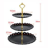 Présentoir à desserts en plastique à trois niveaux de style européen avec design rotatif, épaissi et robuste, pour KTV, mariage, plateau à bonbons