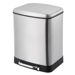 Recycle Stainless Steel Material Metal Garbage Bin Waste Can