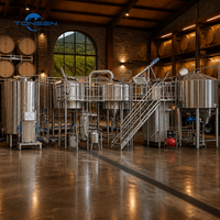 Équipement de brasserie industrielle certifié CE PED Tonsen 2000L 5000L, ensemble d'équipement en acier inoxydable 304 316, système de brassage pour usine