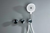 Vente chaude ensemble de douche carré en laiton haute pression 4 modes réglables bruine murale et taille douche de douche latérale