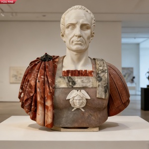 YOUFINE - Busto de Mármol de Julio César Tallado a Mano para Decoración de Museos y Galerías - Product Image 1