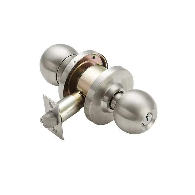 Ansi grade 2 cylindrical knobset door knob locks with brass keys for entrance/office lock commercial door lock