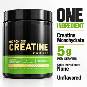 Creatina Monohidrato Micronizada en Polvo 300g Sin Sabor, Suplemento Dietético para el Crecimiento Muscular - Product Image 1