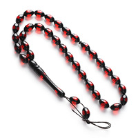 Chapelet en résine nouveau chapelet musulman 8*12mm 33 pièces tricolore ovale classique résine arabe Bracelet semi-fini en gros chapelet musulman