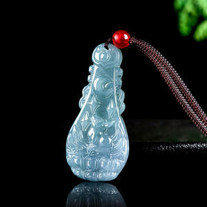 Pendentif en Jade naturel bleu jadeite, Pipa fox fairy, renard à neuf queues, bijoux pour femmes, Design Original, Style chinois DW97 - Product Image 5