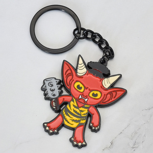 Nhà Máy Tùy Chỉnh Thiết Kế Vòng <span class=keywords><strong>Anime</strong></span> Logo Hình Dạng Kim Loại Keyring Vàng Bạc Men Kim Loại Móc Khóa - Product Image 2