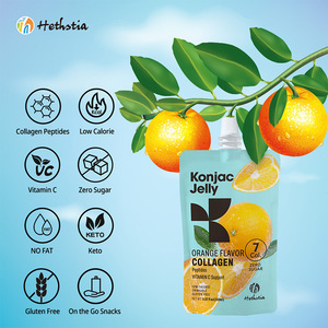 Collations à <span class=keywords><strong>la</strong></span> gelée Konnyaku de qualité supérieure Saveur de fruits orange Faible IG Sans allergène Sans gras Keto Friendly Prêt à consommer - Product Image 2