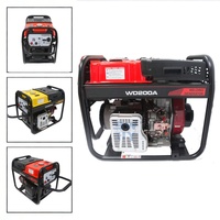 Générateur-soudeuse AC+DC 5 kW 2 en 1, moteur en cuivre pur, soudage à l'électrode de 4,0 mm, 50/60 Hz, portable à essence pour la construction