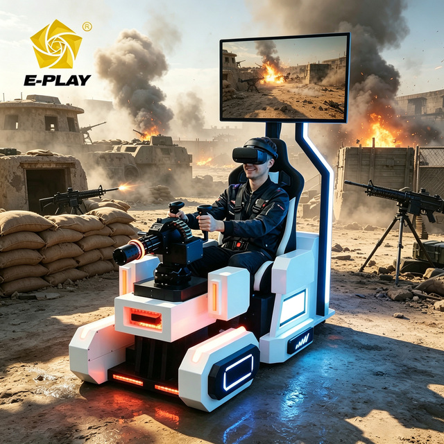 Eplay Factory VR Crazy Gatling Shooting Simulator 9D Motion Gun Model Arcade Game Machine Indoor Theme Parks VR Schiebsimulator