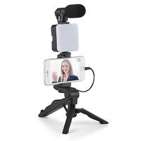Kit de réalisation vidéo : trépied pieuvre pour téléphone, éclairage LED, microphone, trépied mains libres, kit d'éclairage vidéo, perche à selfie