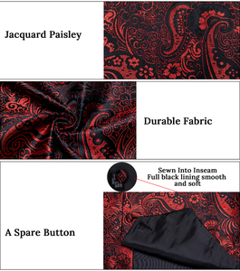 Nouvel ensemble <span class=keywords><strong>gilet</strong></span> et cravate en polyester à motif cachemire pour <span class=keywords><strong>homme</strong></span>, <span class=keywords><strong>costume</strong></span> de cérémonie, <span class=keywords><strong>gilet</strong></span> sans manches rouge <span class=keywords><strong>bordeaux</strong></span>, veste décontractée - Product Image 5