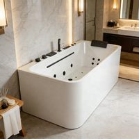 Baignoire rectangulaire en acrylique blanc pour spa, baignoire de trempage, baignoire de massage pour salle de bain, villa, hôtel