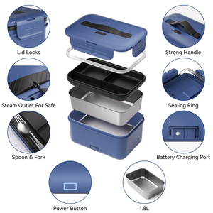 Boîte à lunch électrique auto-chauffante portable, sans BPA, étanche, pour garder les aliments au chaud - Product Image 4