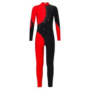 Ropa de baile para niños de 6 a 16 años, mono de baile para niñas, ropa de gimnasia con diamantes de imitación para niños, ropa de actuación - Product Image 2