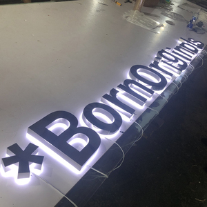 רסיס מראה זהב נירוסטה הוביל סימן אור עבור duting led loged אות לוגו חיצוני 3D מותאם אישית הוביל סימן עבור שילוט עסקים - Product Image 5