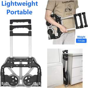 Lipat truk tangan <span class=keywords><strong>Dolly</strong></span> <span class=keywords><strong>Cart</strong></span> 330 Lbs kapasitas beban Aluminium Trolley <span class=keywords><strong>Cart</strong></span> dengan Telescoping Handle <span class=keywords><strong>2</strong></span> roda - Product Image 5