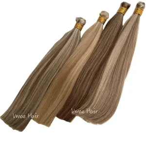 VMAE Double Drawn Highlight Piano Color Raw Virgin Cut Free Invisible Genius Weft similar Handtied Natural Human Hair Extension