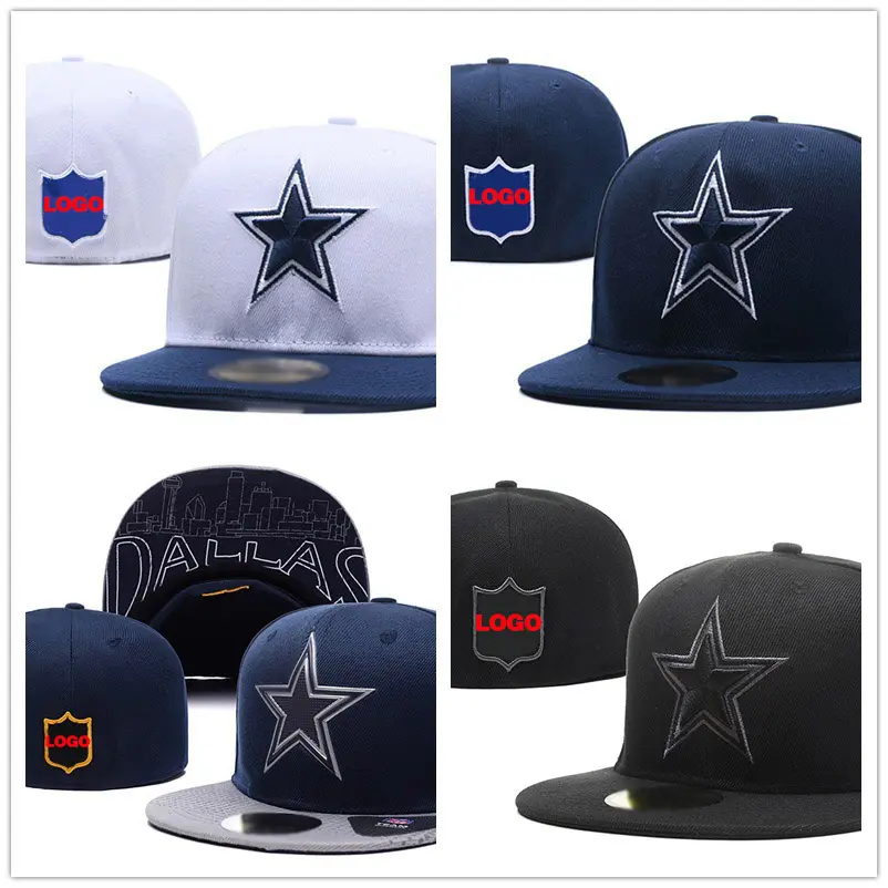 סיטונאי אישית רקום סגור חזרה snapback שטוח ביל מצויד בייסבול שווי מותאם אישית לוגו