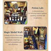 Hamaileon DIY Magic Academy Miniature House Bookshelf Insert LED Bookend Kit for Adults Customizable for Dollhouse Decoration