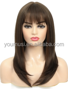 Perruque Synthétique Lisse et Soyeuse en Promotion, Non Cheveux Humains, Sans Lacet, Double Trame Faite à la Machine, Douce et Volumineuse pour Femme, Usage Quotidien - Product Image 4