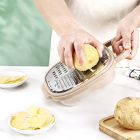 Professionele Multi Functie Hand Held 4 In 1 Groente Cutter Chopper Slicer Met Container