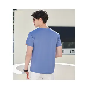 Custom logo embroidered label Apparel Man O-Neck T-Shirt Blank Organic Cotton T Shirt Mens T Shirt Wholesale Clothing Supplier