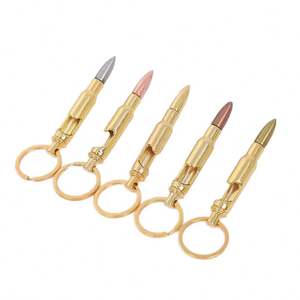 Llavero de Diseño Simple de Aleación de Zinc con Forma de Bala de Calibre 50, Práctico Llavero con Abrebotellas - Product Image 1