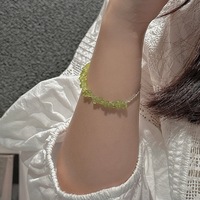 Bracciale in Argento Sterling S925 con Cristalli Irregolari, Stile Estivo Casual e Fresco per Donne, Gioielleria Raffinata
